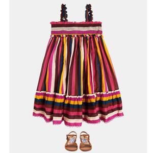 Zimmermann Girl's Clover Ginger Shirred Multicolor Striped Dress